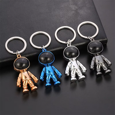 2Pcs Hip Hop 3D Astronaut Metal Keychain